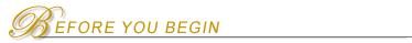 Before You Begin